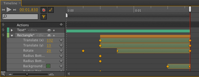 timeline de Adobe Edge