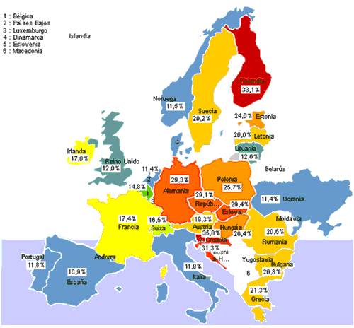 Paises De Europa. los Países Bajos (11,4%).