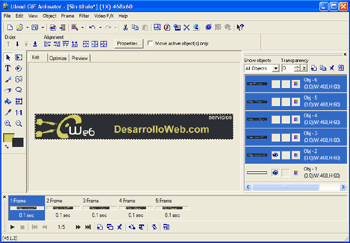 pantallazo del ulead gif animator
